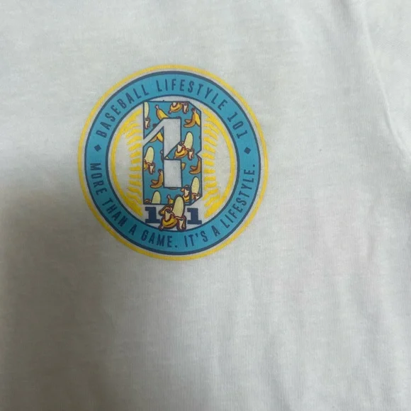 White Tee with Green Graphic - Picture 7 of 10